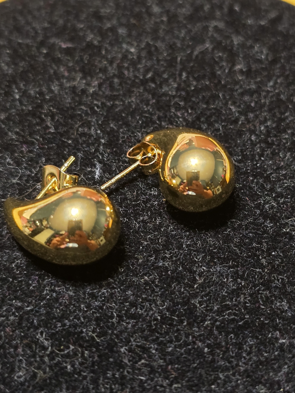 Gold Dome Stud Earrings - Women Jewelry